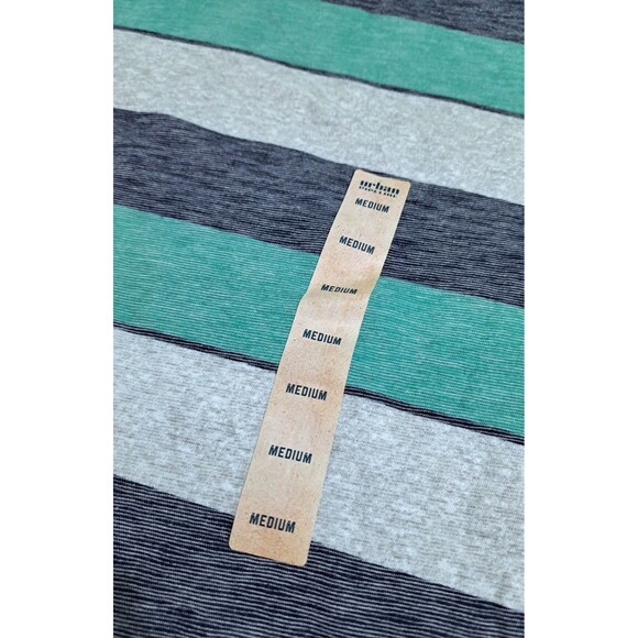 Urban Pipeline Tee Shirt Men's Medium Striped Blue Green Gray Vneck - Picture 3 of 7